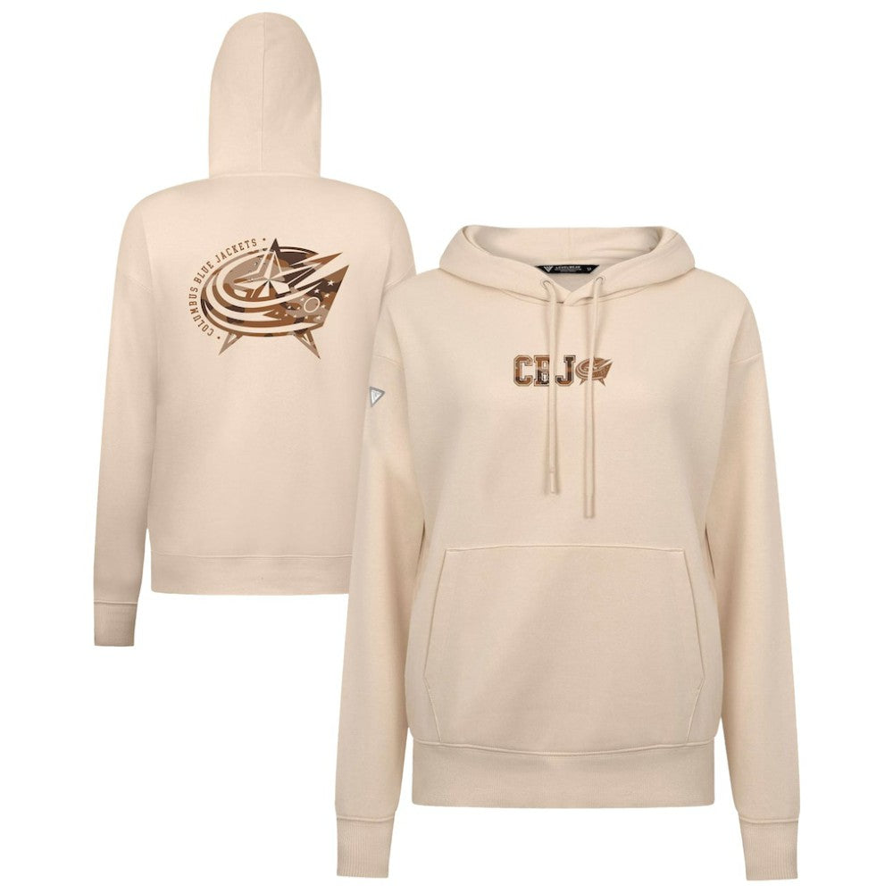 Columbus Blue Jackets Levelwear Women's Desert Camo Adorn Battalion Pullover Hoodie - Khaki - NHL 202478736