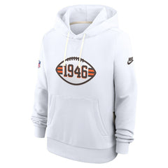 Nike Cleveland Browns Women's Throwback Sideline Standard Issue Dri-FIT Hoodie White