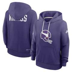 Nike Minnesota Vikings Women's Throwback Sideline Standard Issue Dri-FIT Hoodie Purple