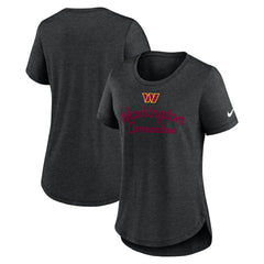 Nike Washington Commanders Women's Script Tri-Blend T-Shirt Charcoal