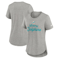Nike Miami Dolphins Women's Script Tri-Blend T-Shirt Gray