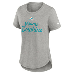 Nike Miami Dolphins Women's Script Tri-Blend T-Shirt Gray