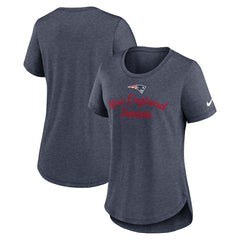 Nike New England Patriots Women's Script Tri-Blend T-Shirt Navy