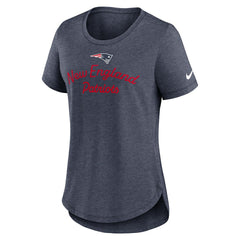 Nike New England Patriots Women's Script Tri-Blend T-Shirt Navy