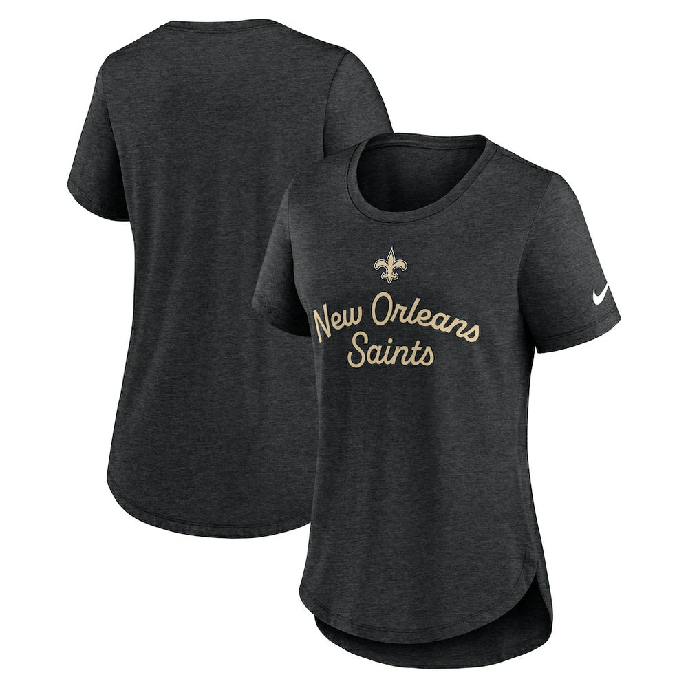 Nike New Orleans Saints Women's Script Tri-Blend T-Shirt Black