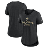 Nike New Orleans Saints Women's Script Tri-Blend T-Shirt Black