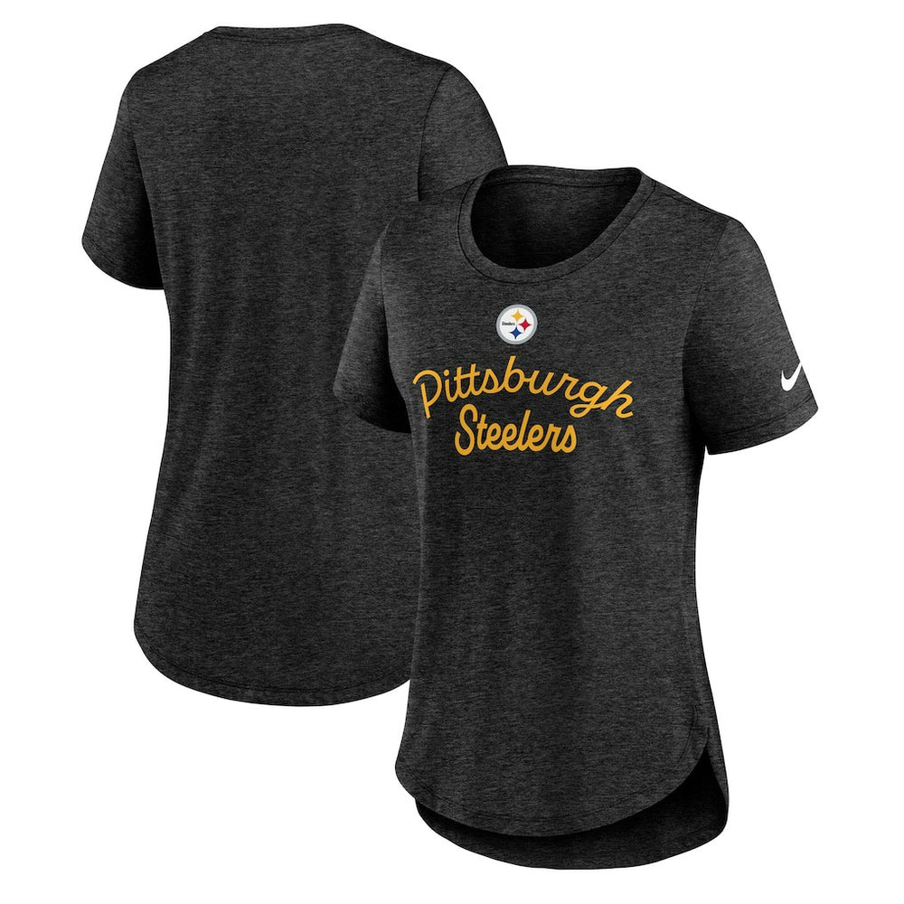 Nike Pittsburgh Steelers Women's Script Tri-Blend T-Shirt Black