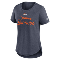 Nike Denver Broncos Women's Script Tri-Blend T-Shirt Navy