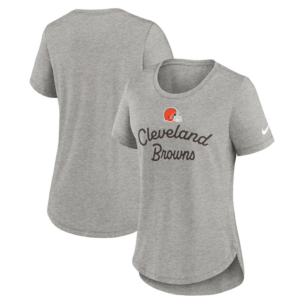 Nike Cleveland Browns Women's Script Tri-Blend T-Shirt Gray