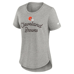 Nike Cleveland Browns Women's Script Tri-Blend T-Shirt Gray