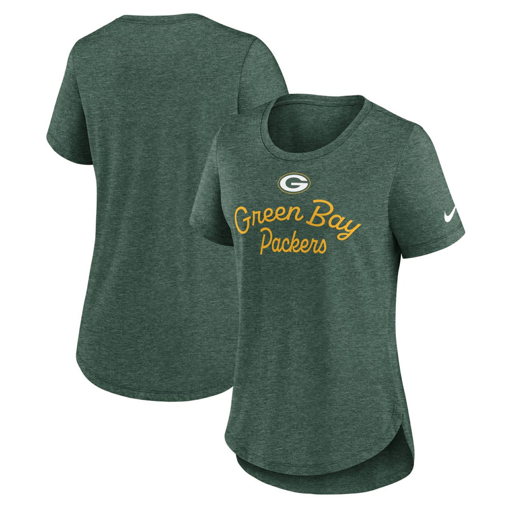 Nike Green Bay Packers Women's Script Tri-Blend T-Shirt Green