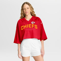 Nike Kansas City Chiefs Women's Primetime Cropped Mesh Dri-FIT Fashion Jersey Red