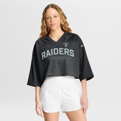 Nike Las Vegas Raiders Women's Primetime Cropped Mesh Dri-FIT Fashion Jersey Black