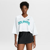 Nike Miami Dolphins Women's Primetime Cropped Mesh Dri-FIT Fashion Jersey White