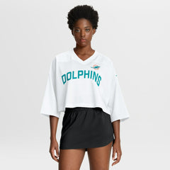 Nike Miami Dolphins Women's Primetime Cropped Mesh Dri-FIT Fashion Jersey White