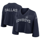 Nike Dallas Cowboys Women's Primetime Cropped Mesh Dri-FIT Fashion Jersey Navy
