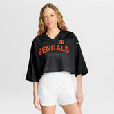 Nike Cincinnati Bengals Women's Primetime Cropped Mesh Dri-FIT Fashion Jersey Black