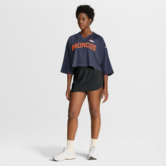 Nike Denver Broncos Women's Primetime Cropped Mesh Dri-FIT Fashion Jersey Navy