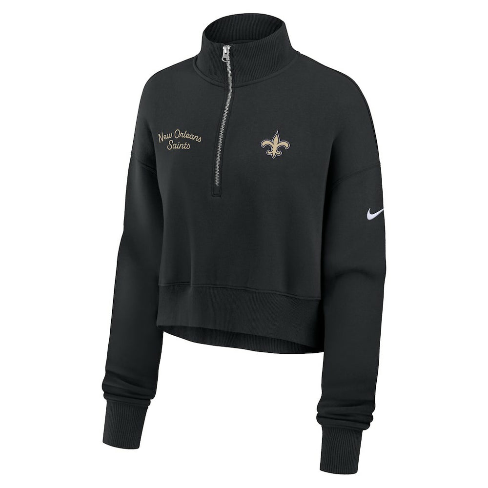 Nike New Orleans Saints Women's Primetime Phoenix Half-Zip Sweatshirt Black