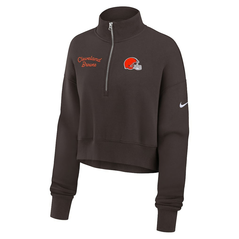Nike Cleveland Browns Women's Primetime Phoenix Half-Zip Sweatshirt Brown