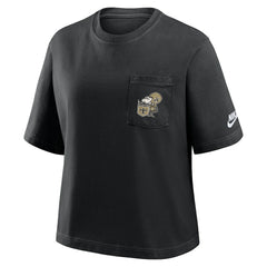 Nike New Orleans Saints Women's Rewind Pocket Boxy T-Shirt Black