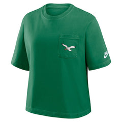 Nike Philadelphia Eagles Women's Rewind Pocket Boxy T-Shirt Kelly Green