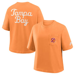 Nike Tampa Bay Buccaneers Women's Rewind Pocket Boxy T-Shirt Orange