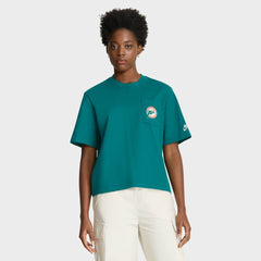 Nike Miami Dolphins Women's Rewind Pocket Boxy T-Shirt Aqua