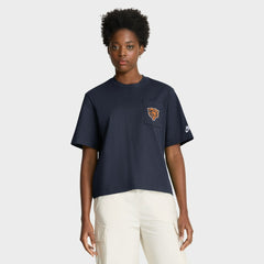 Nike Chicago Bears Women's Rewind Pocket Boxy T-Shirt Navy