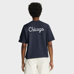 Nike Chicago Bears Women's Rewind Pocket Boxy T-Shirt Navy
