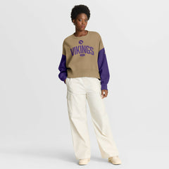 Nike Minnesota Vikings Women's Oversized Rewind Pullover Sweatshirt Tan