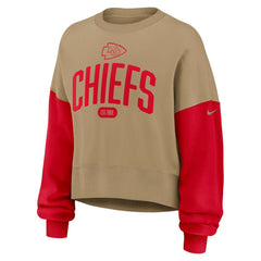 Nike Kansas City Chiefs Women's Oversized Rewind Pullover Sweatshirt Tan