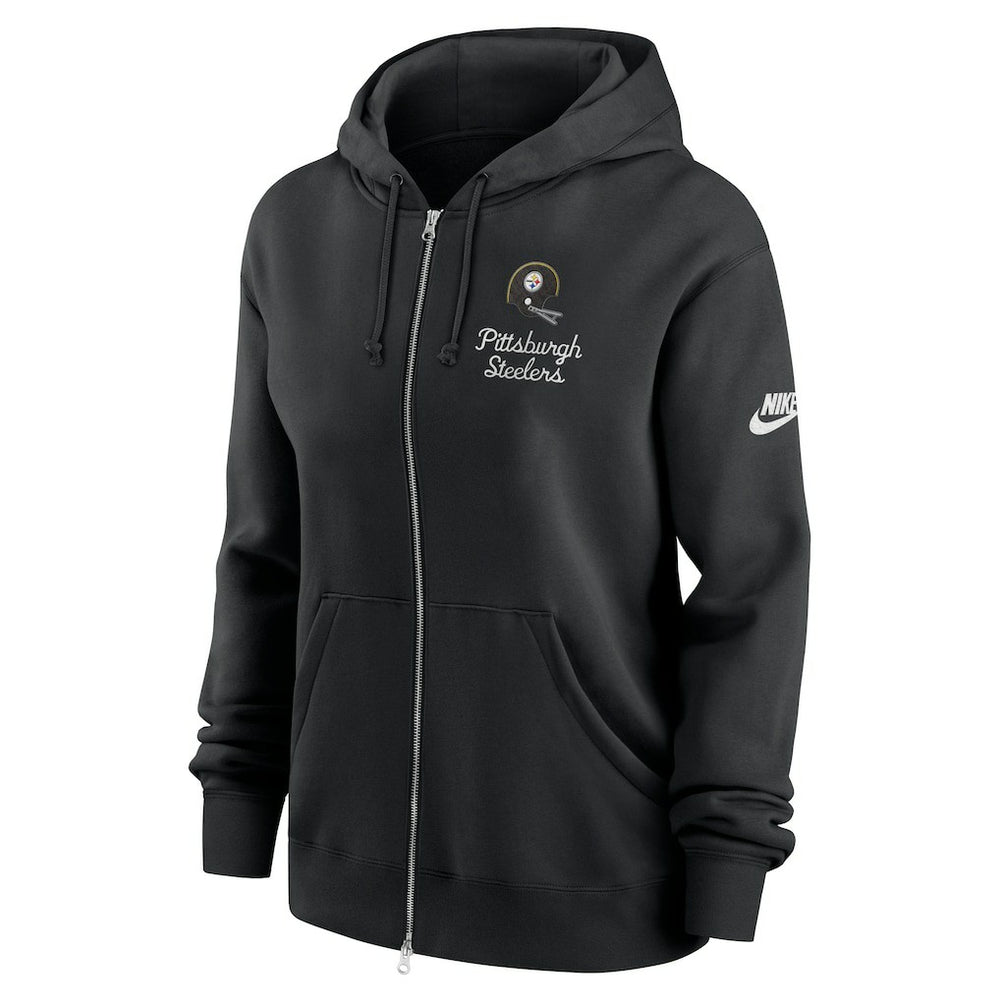 Nike Pittsburgh Steelers Women's Phoenix Rewind Full-Zip Hoodie Black