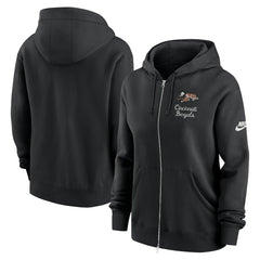 Nike Cincinnati Bengals Women's Phoenix Rewind Full-Zip Hoodie Black