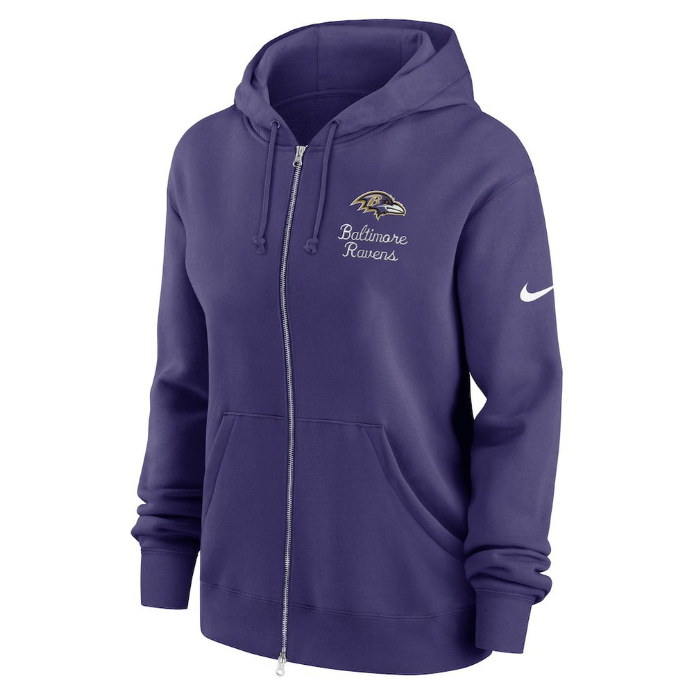 Nike Baltimore Ravens Women's Phoenix Rewind Full-Zip Hoodie Purple
