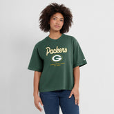 Nike Green Bay Packers Women's Essential Script Relaxed Boxy T-Shirt Green