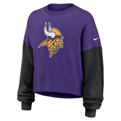 Nike Minnesota Vikings Women's Oversized Color-Block Pullover Sweatshirt Purple