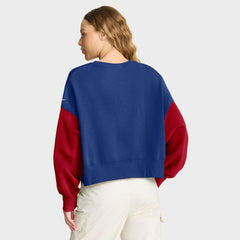 Nike New York Giants Women's Oversized Color-Block Pullover Sweatshirt Royal
