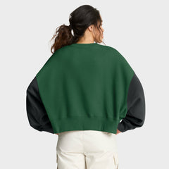Nike New York Jets Women's Oversized Color-Block Pullover Sweatshirt Green