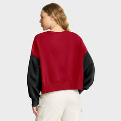 Nike San Francisco 49ers Women's Oversized Color-Block Pullover Sweatshirt Scarlet
