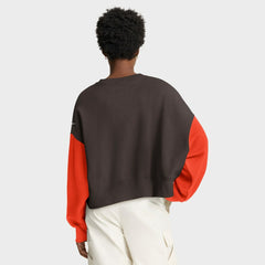 Nike Cleveland Browns Women's Oversized Color-Block Pullover Sweatshirt Brown
