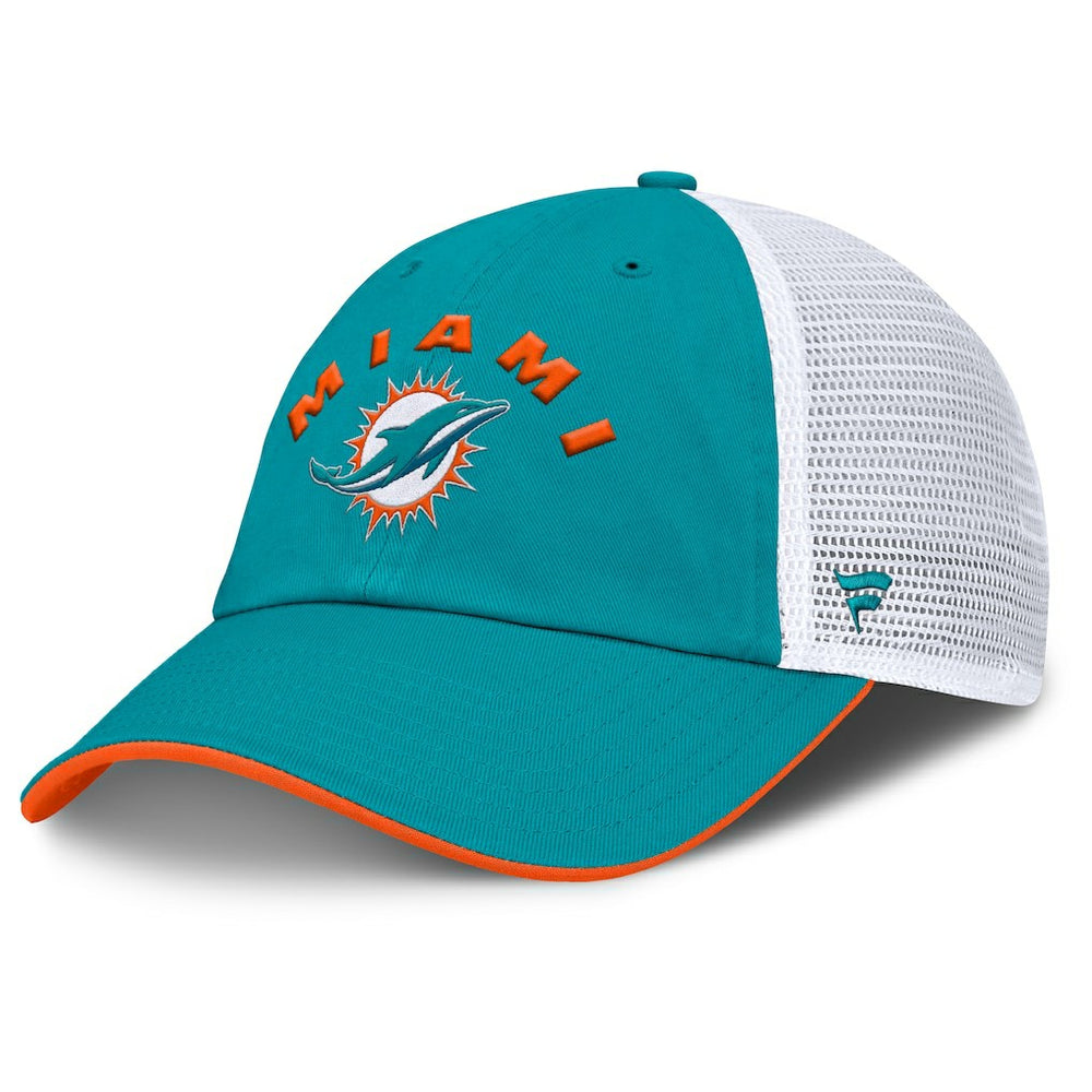 Fanatics Miami Dolphins Reverse Trucker Adjustable Hat Aqua/White