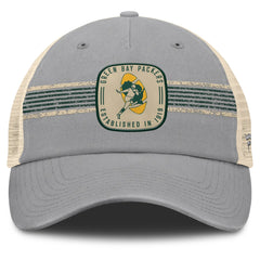 Fanatics Green Bay Packers Heritage Bootleg Trucker Adjustable Hat Gray