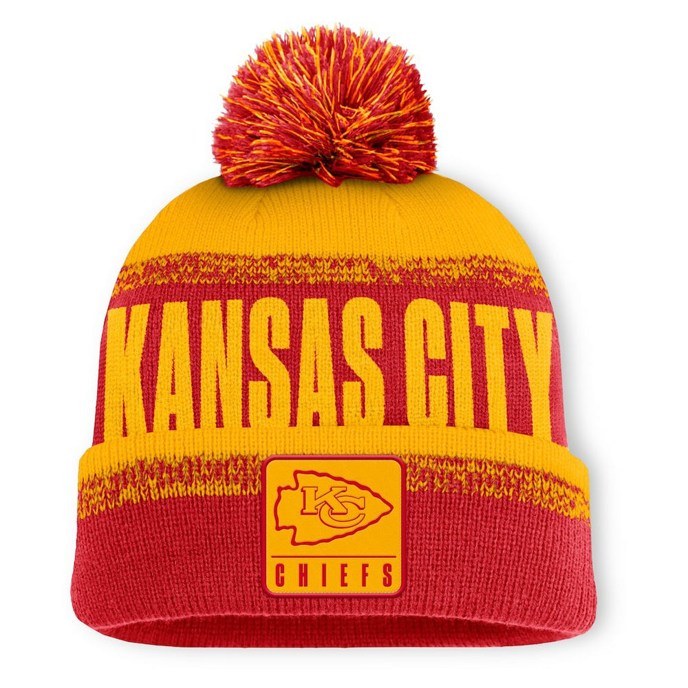 Fanatics Kansas City Chiefs Play Action Cuffed Knit Hat with Pom Red/Gold
