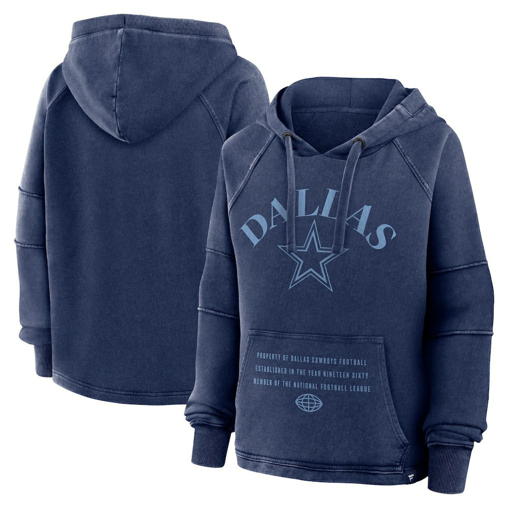 Fanatics Dallas Cowboys Women's Oversized Raglan Gridiron Hoodie Navy