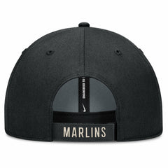 Miami Marlins Nike Statement Club Performance Adjustable Hat - Black/Natural - Nike Online