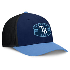 Tampa Bay Rays Fanatics Cutoff Adjustable Trucker Hat - Navy/Light Blue - Fanatics Lifestyle