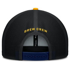 Milwaukee Brewers Fanatics Cutoff Adjustable Trucker Hat - Navy/Gold - Fanatics Online