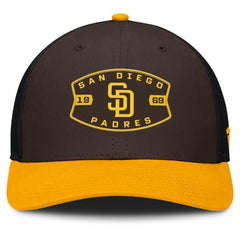 San Diego Padres Fanatics Cutoff Adjustable Trucker Hat - Brown/Gold - Fanatics on Sale