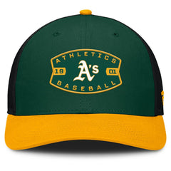 Athletics Fanatics Cutoff Adjustable Trucker Hat - Green/Gold - Fanatics Discount